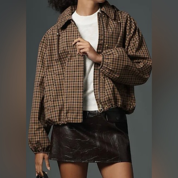 Like New Barbour Audrey Showerproof Jacket in Vicuña Gingham Check Size 12 - Picture 5 of 6